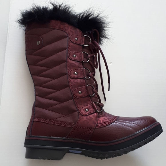 Sorel Mid Thigh  Burgundy Winter Boots - Picture 4 of 8
